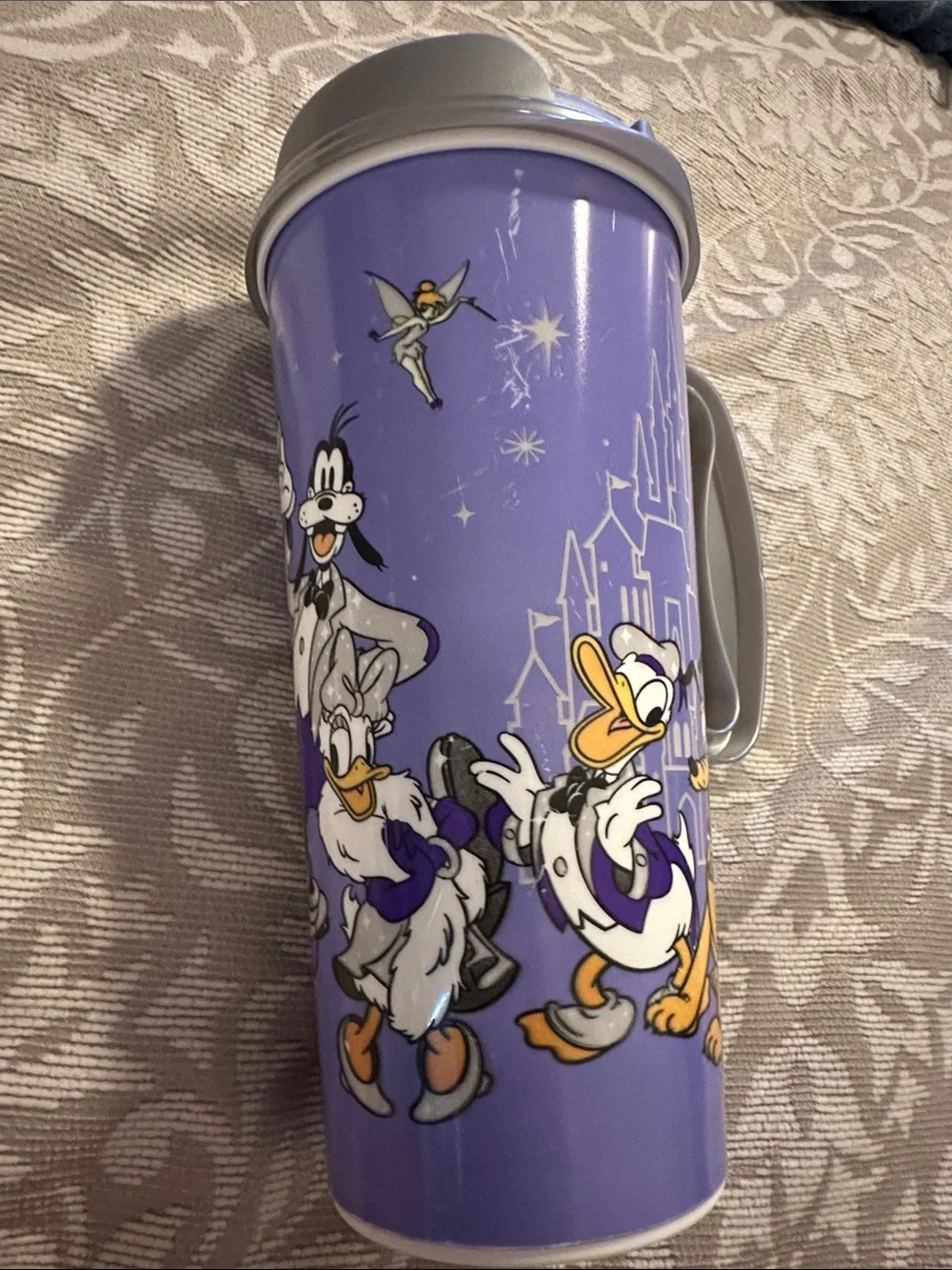 Disney Purple 100 Years of Wonder Mickey & Minnie Travel Mug with Silver Lid